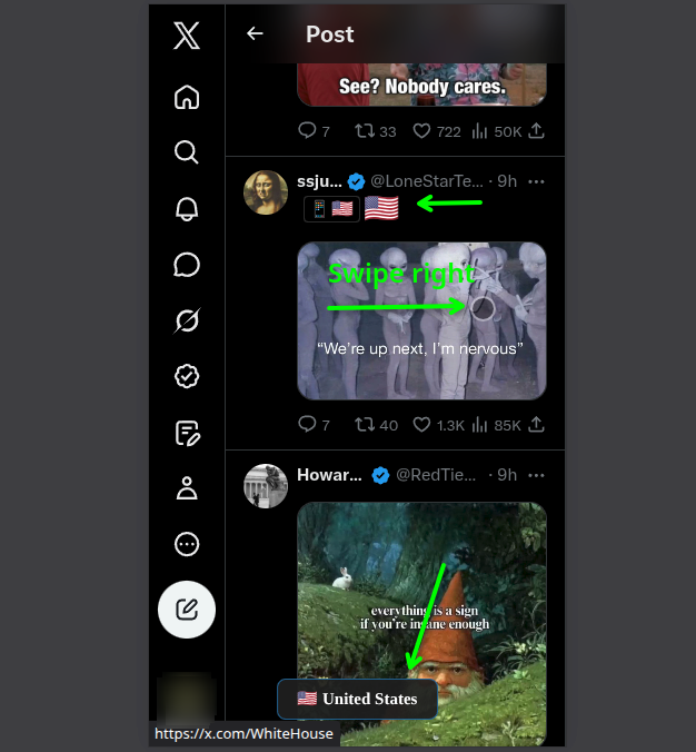 Swipe right (mobile)